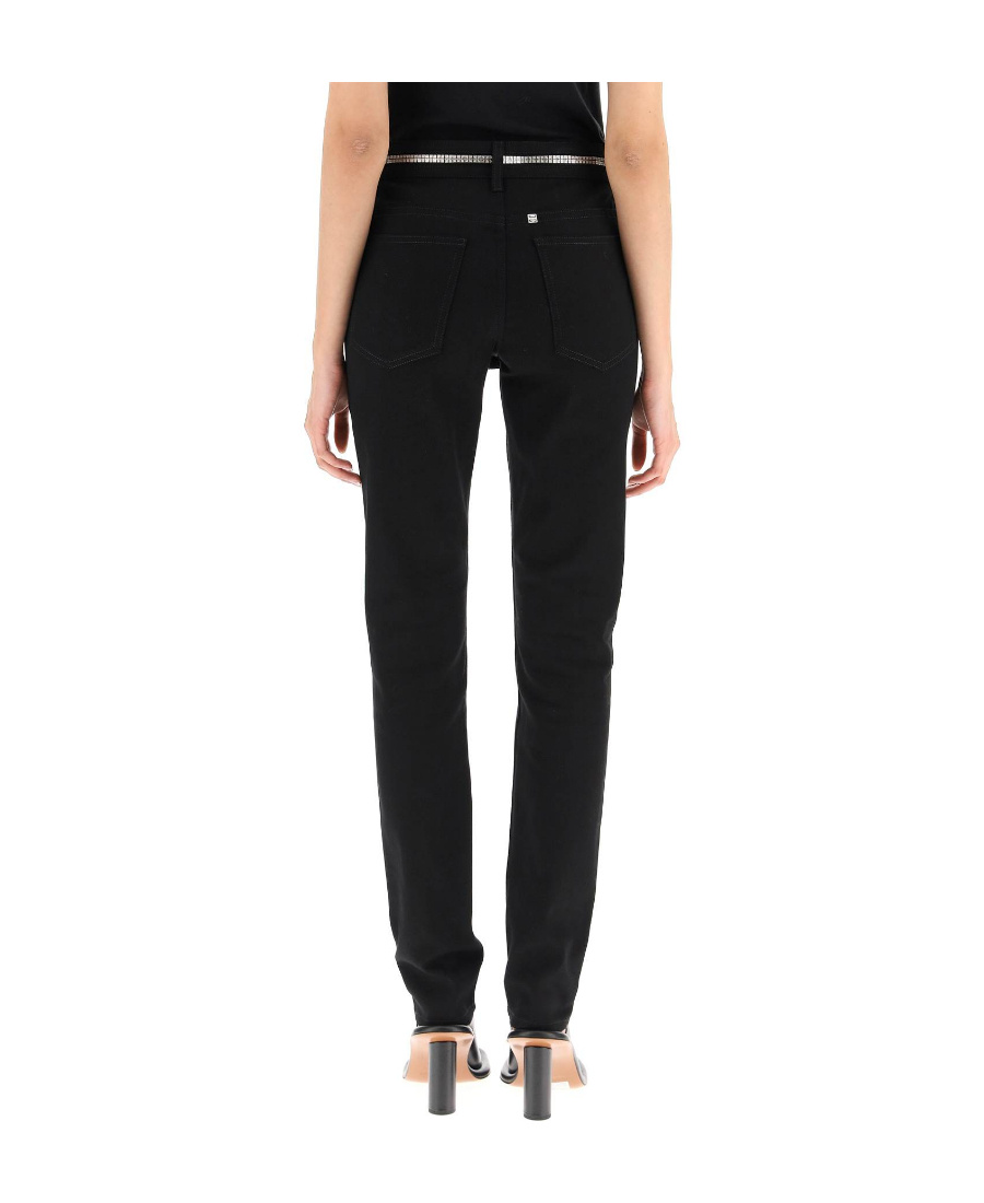 Givenchy Slim Leg Mini Skirt Effect Jeans In Black