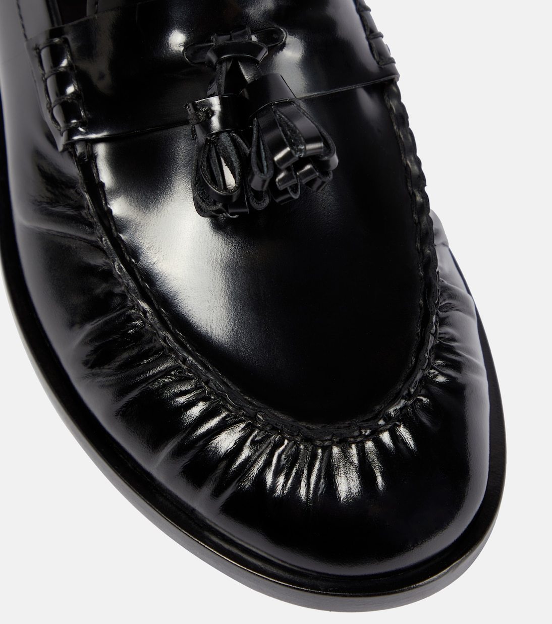 The Row Patent Leather Loafers In Black