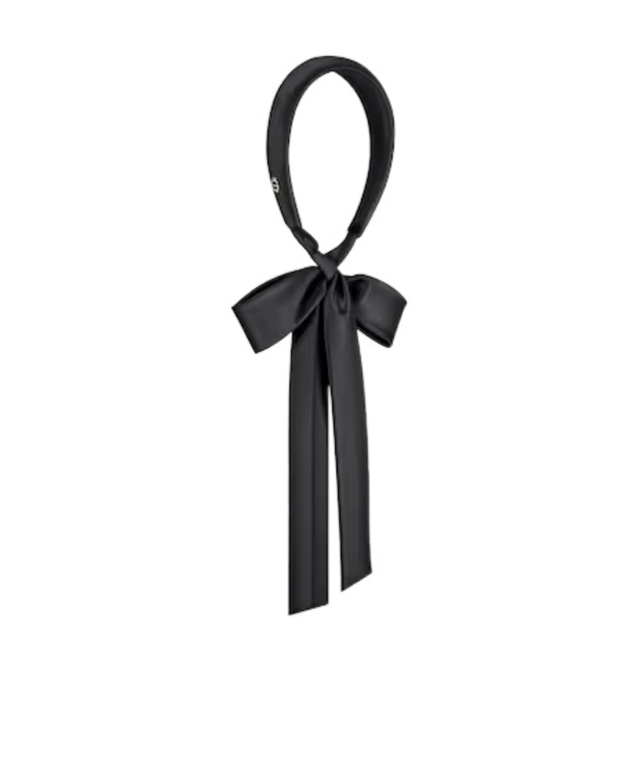 Dior Logo Tie And Hair Band In Black