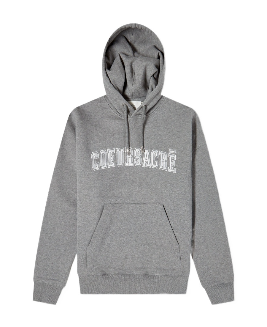 Ami Alexandre Mattiussi Ami Alexandre Matiussi Hoodie With Lettering Embroidery In Gray