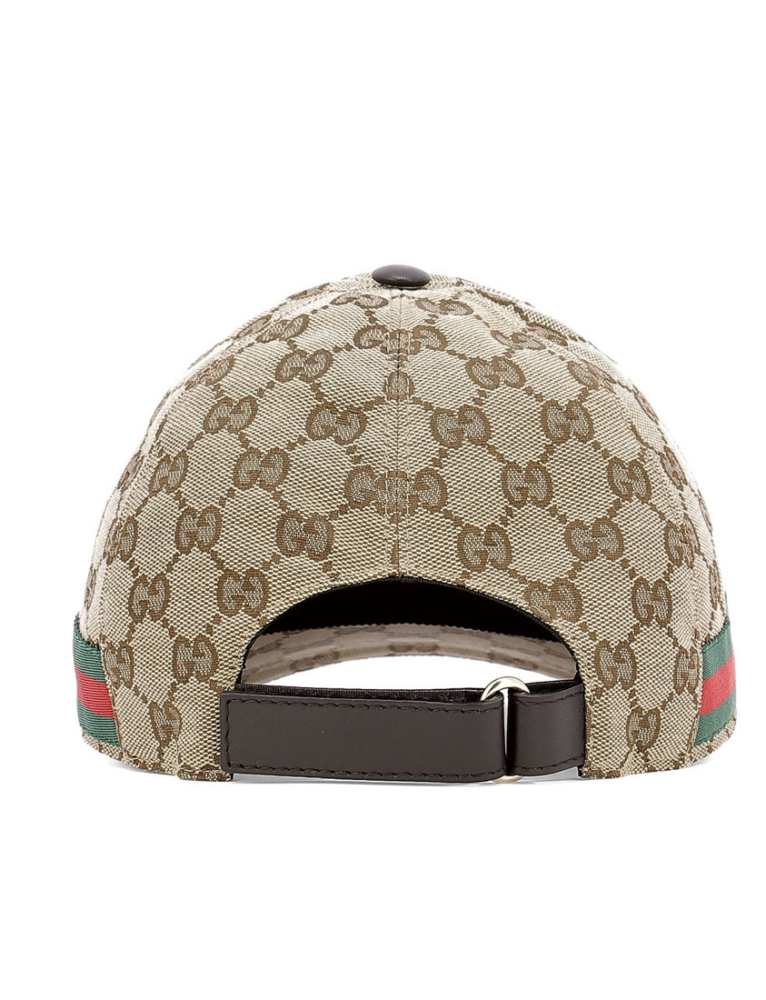 Gucci Men Beige Baseball Cap With Web Detail On The Side In Gg Canvas Man In Brown