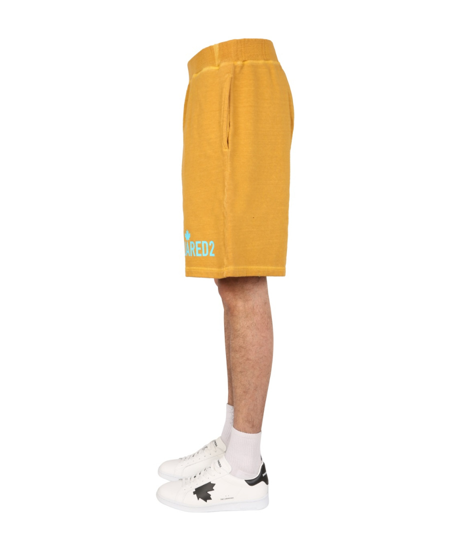 Dsquared2 Dsquared Men "one Life One Planet" Bermuda Shorts In Orange