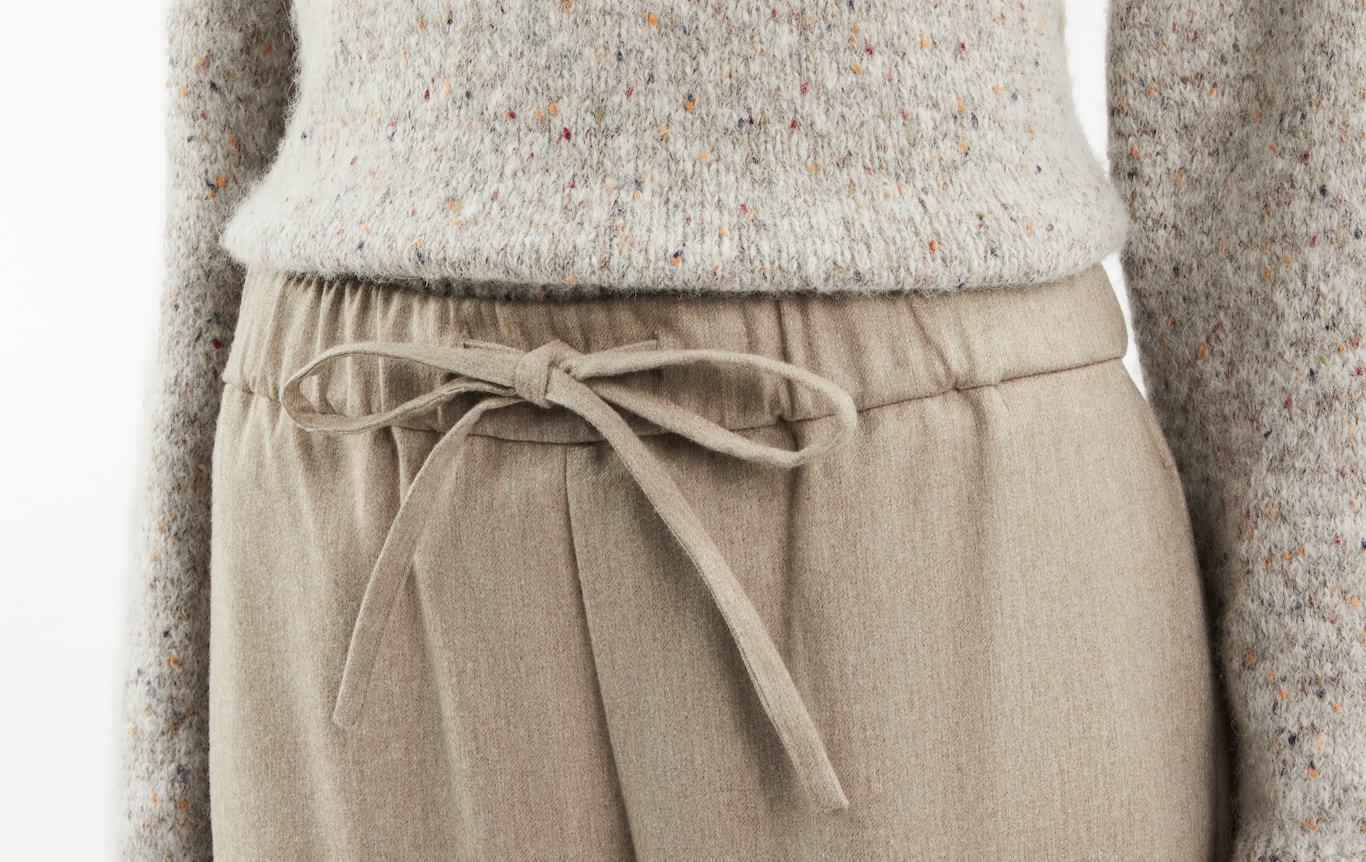 Fay Drawstring Casual Pants In Nude