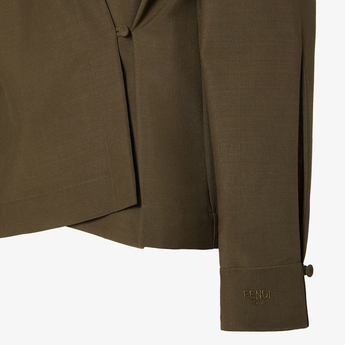 Fendi Asymmetric Wool-mohair Blouse In Green