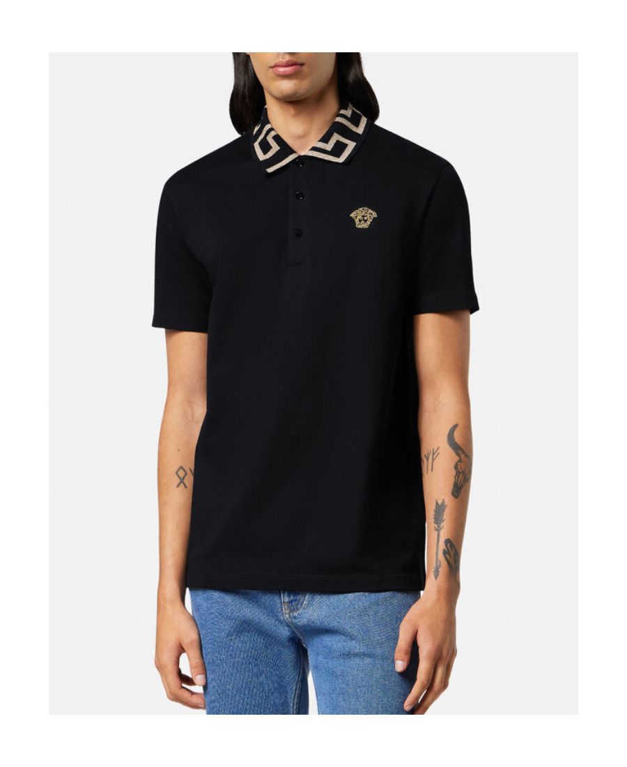 VERSACE MEDUSA HEAD MOTIF POLO SHIRT