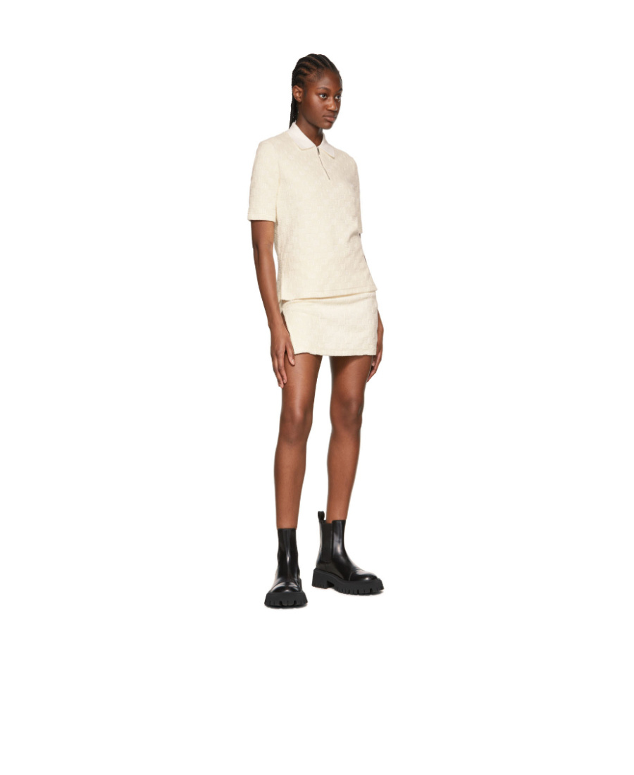 Ambush Monogram-debossed Mini Skirt In White