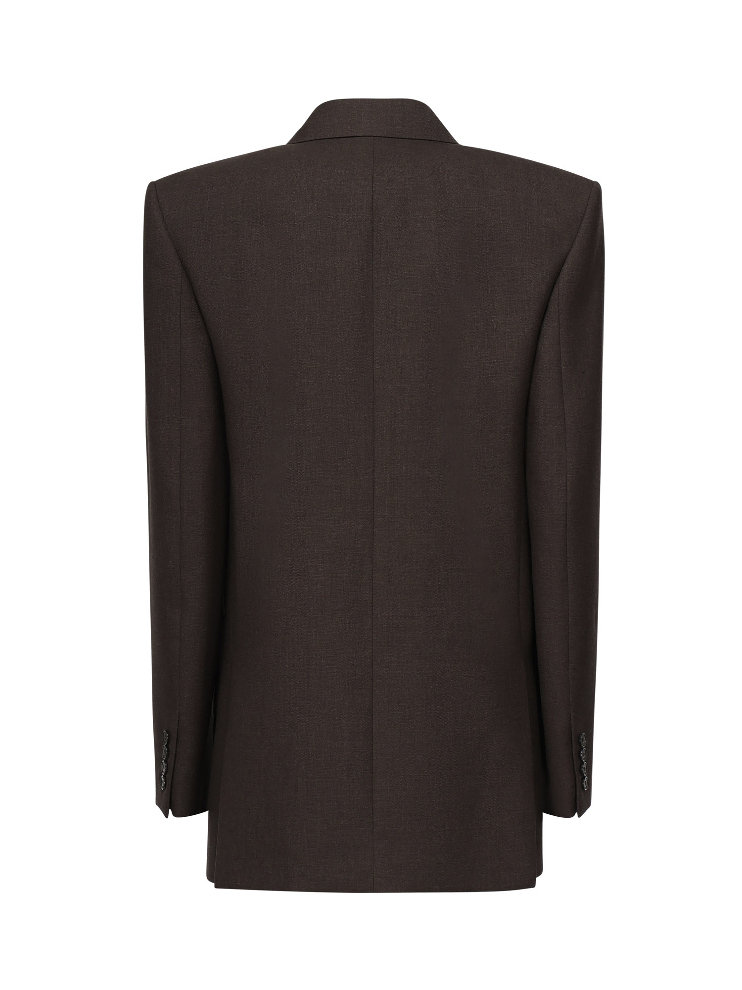 Saint Laurent Double-breasted Padded-shoulder Jacket In Black