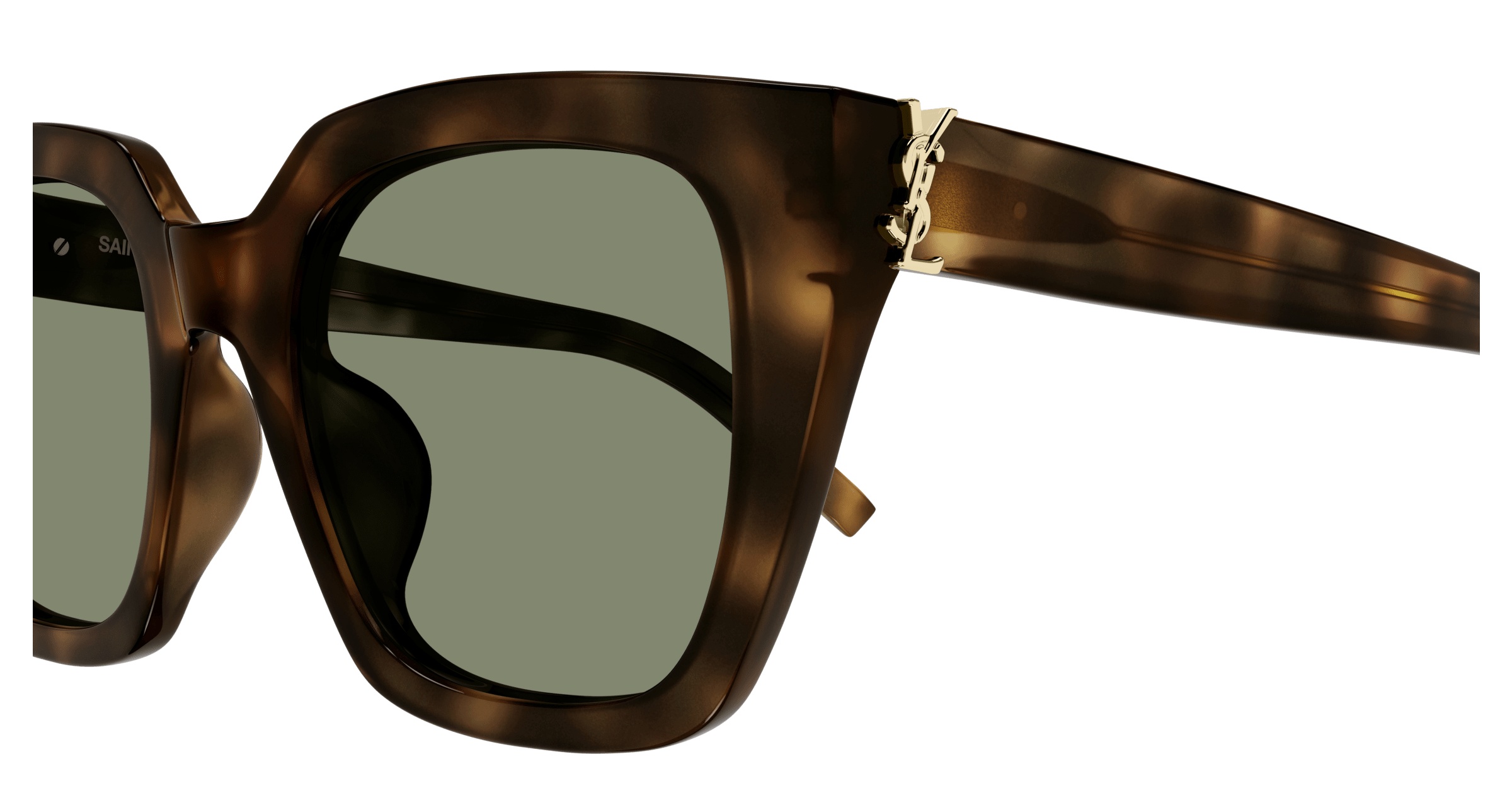 Saint Laurent Logo Sunglasses In Green