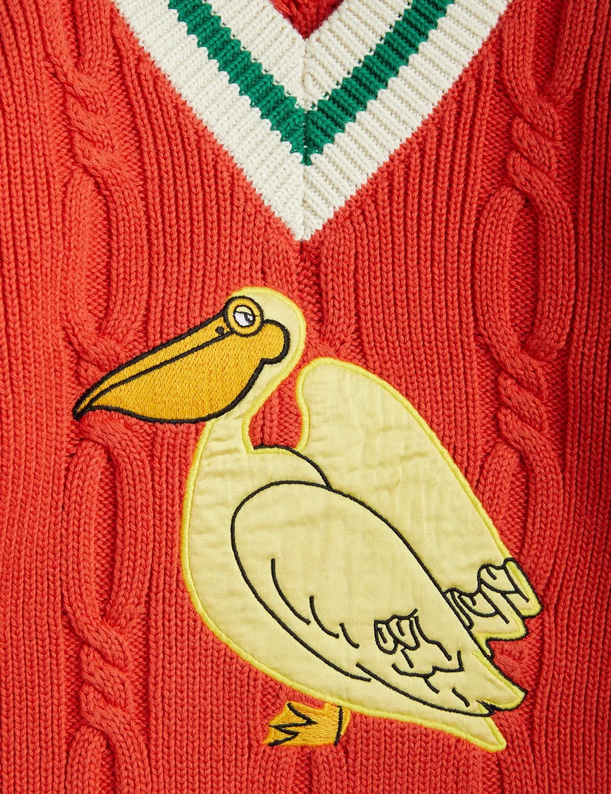 Shop Mini Rodini Pelican V-neck Jumper In Red
