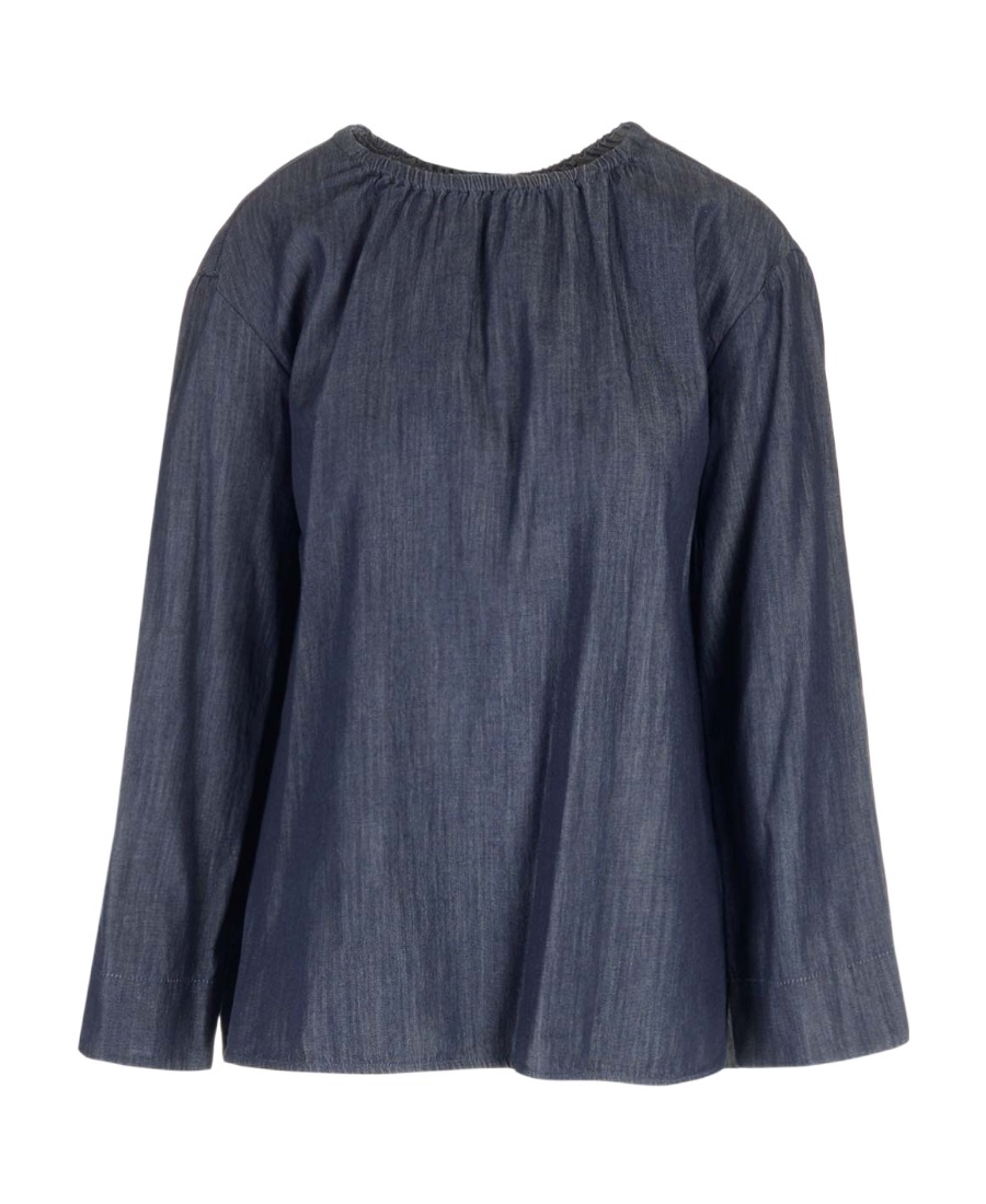 Max Mara Long-sleeve Cotton Blouse In Black
