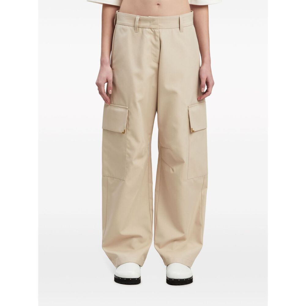 Palm Angels Carrot-cut Mid-rise Trousers In Nude