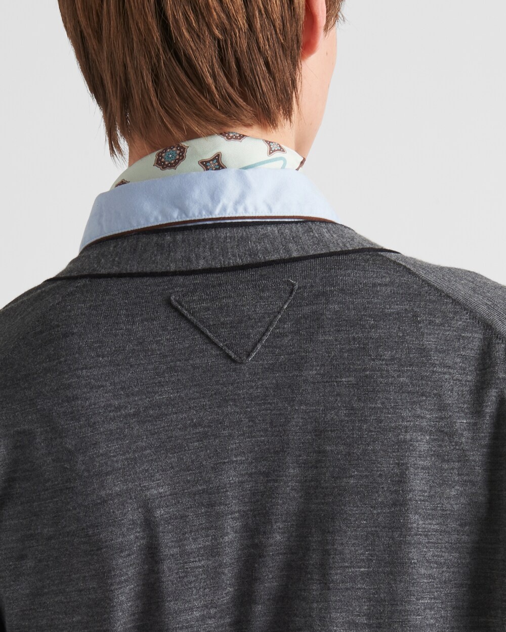 Prada Wool Cardigan In Slate Grey