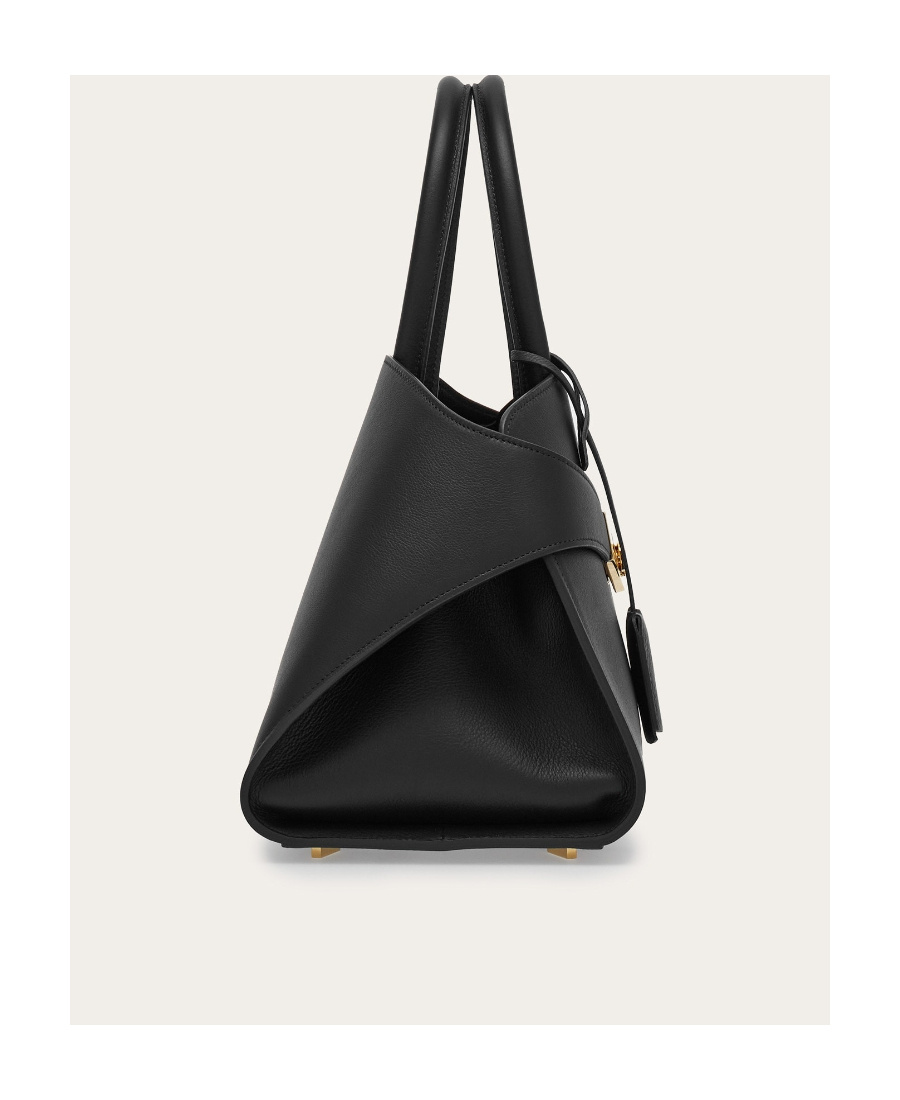 Shop Ferragamo Medium Hug Gancini-buckle Tote Bag In Black