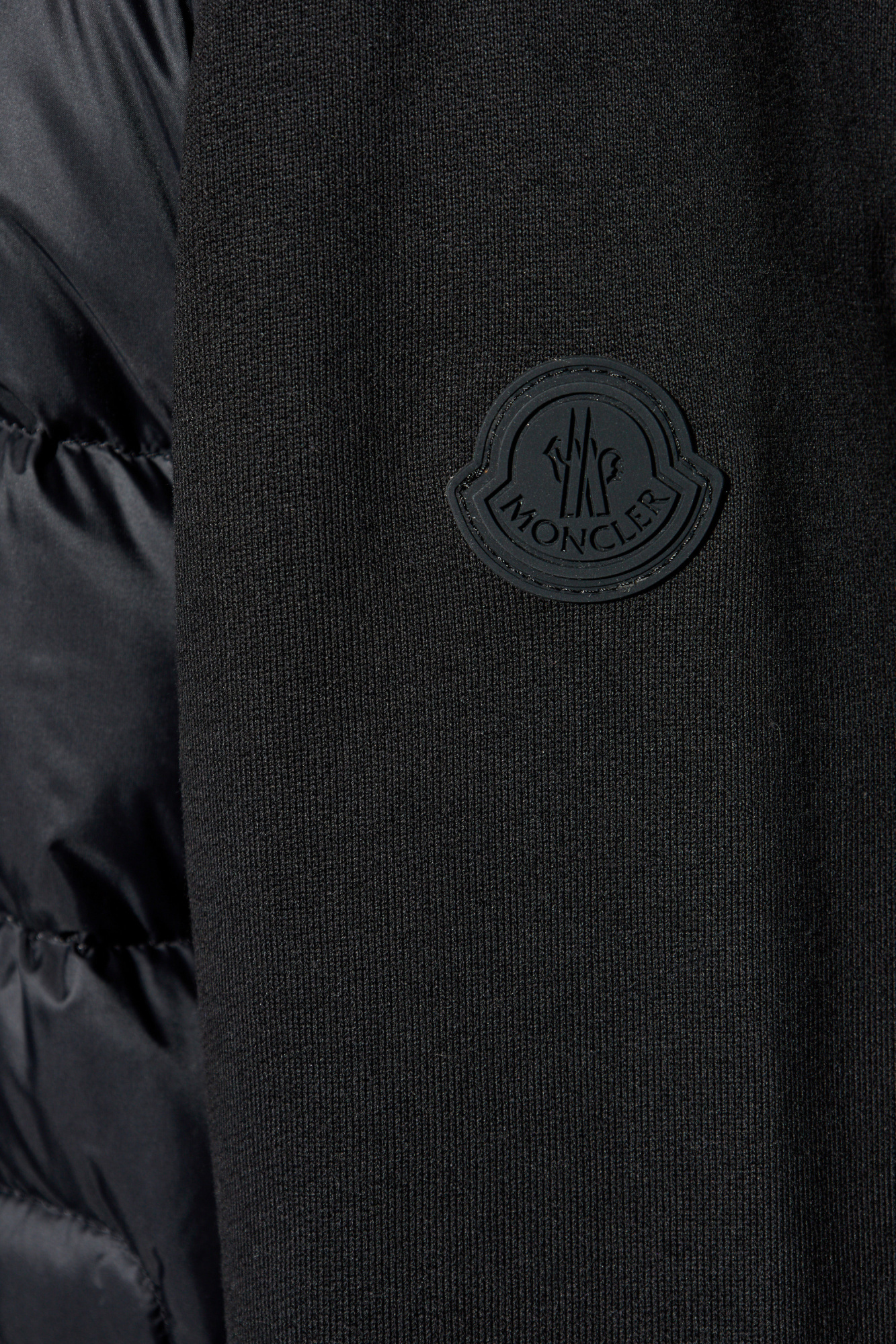 Moncler Long-sleeved Cardigan In Black