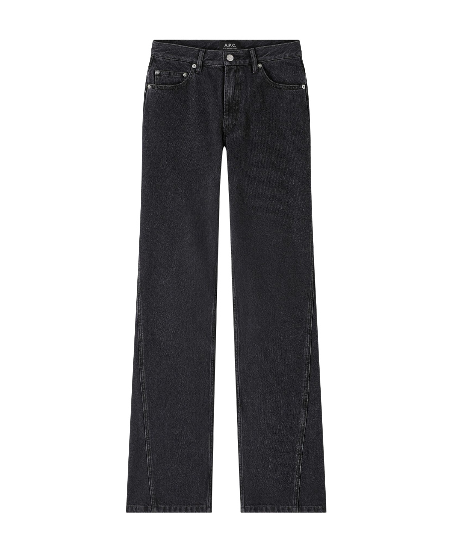 Apc A.p.c. High-waisted Wide-leg Jeans In Black
