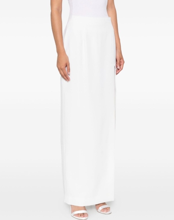 Alessandra Rich Split-front Midi Skirt In White