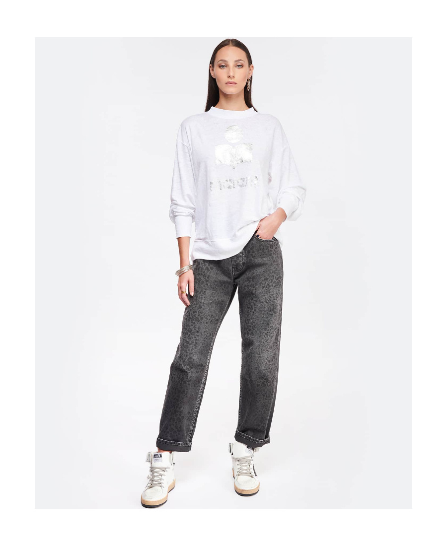 ISABEL MARANT ÉTOILE LOGO-PRINT LINEN SWEATSHIRT
