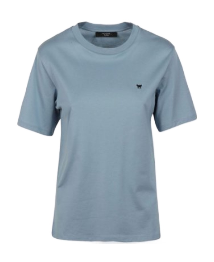 Weekend Max Mara T-shirt With Round Neck And Short Sleeves In Gray