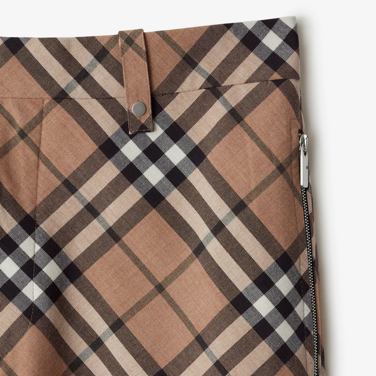Burberry Tailored Wool Blend Trousers With Nova Check Pattern In Brown