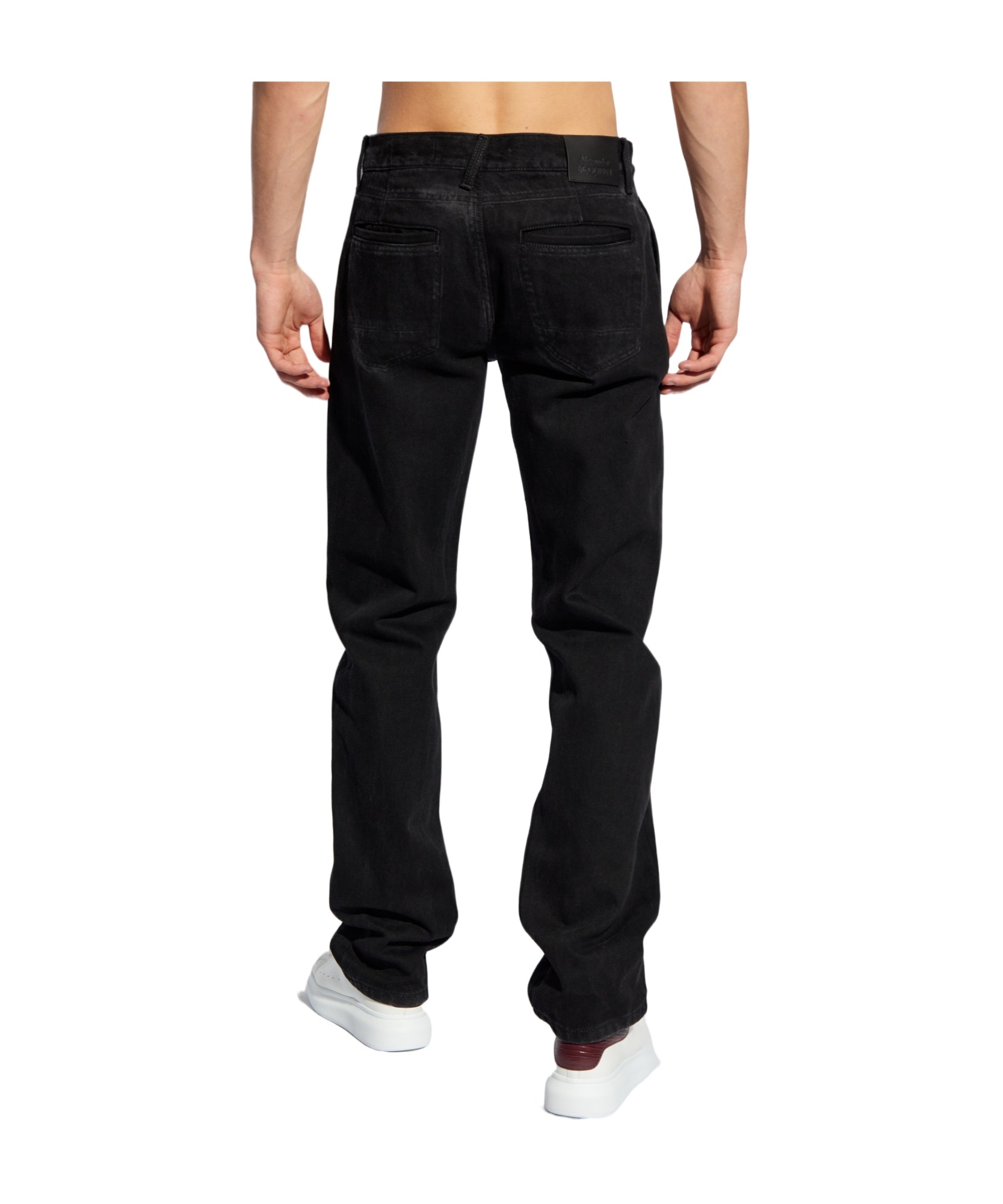 Alexander Mcqueen Ghostwash Mid-rise Straight Jeans In Black