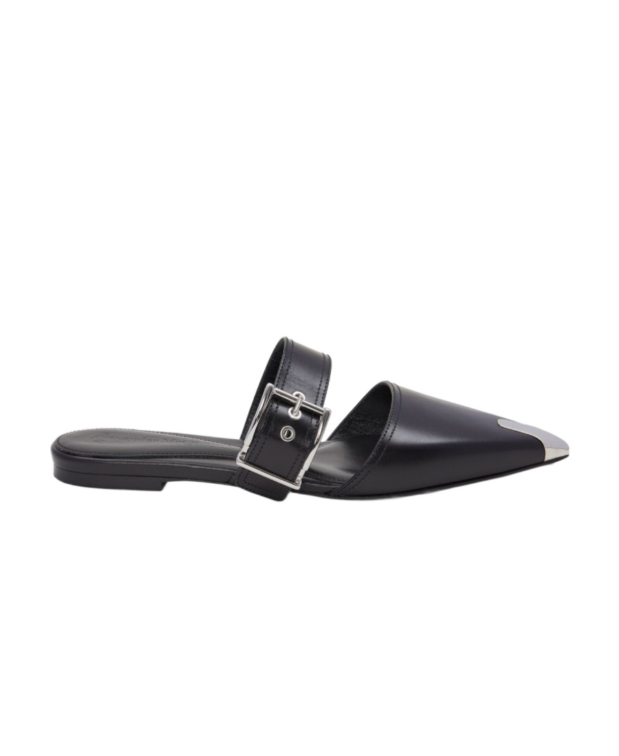 Alexander Mcqueen Buckle-detail Leather Pumps In Black