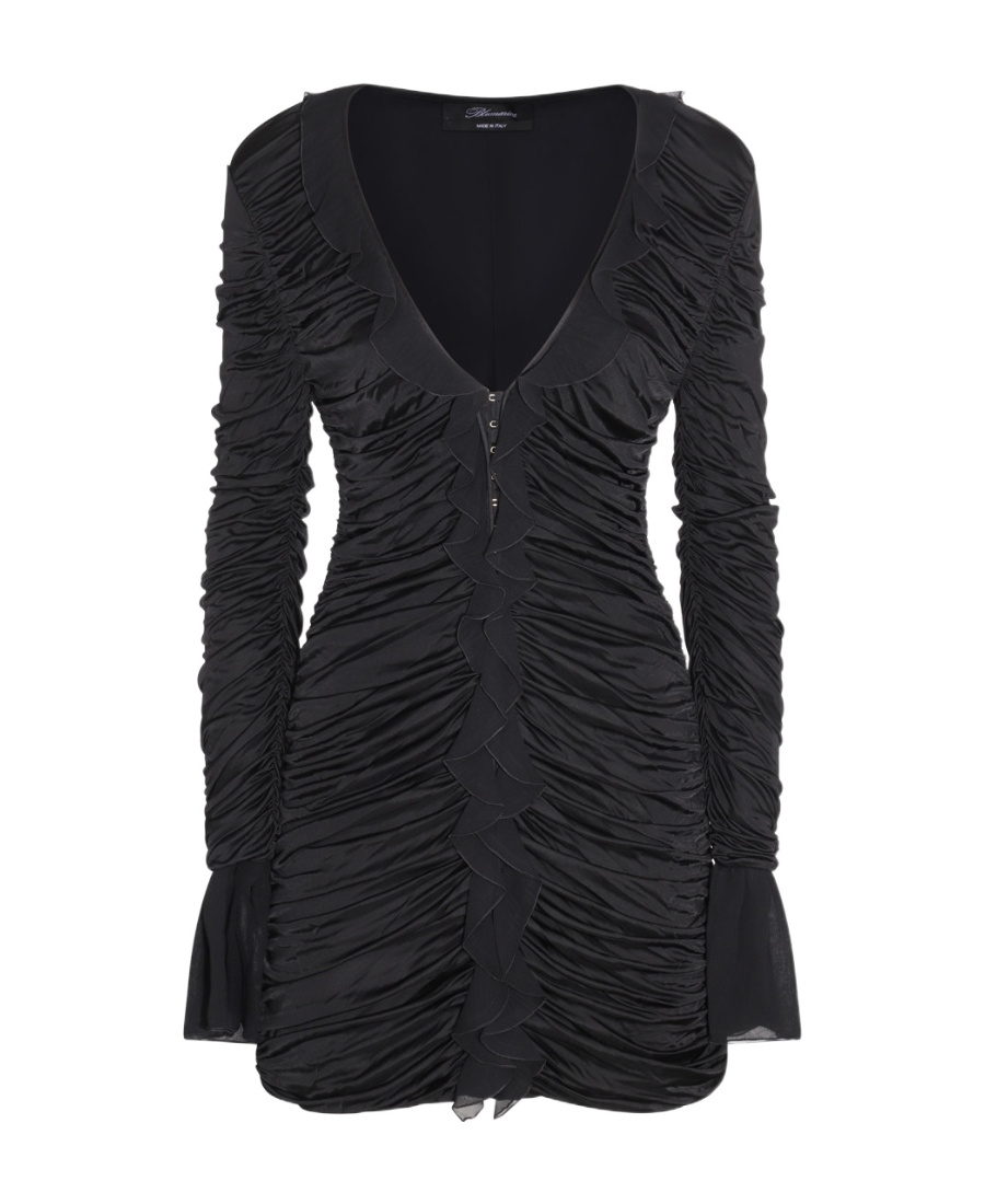 Blumarine Long Sleeved Dress In Black