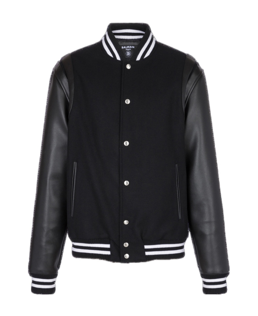 BALMAIN WOOL AND LEATHER TEDDY