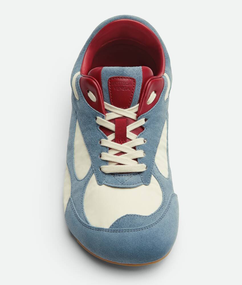 Bottega Veneta Orbit Flash Leather-trimmed Suede And Shell Sneakers In Blue