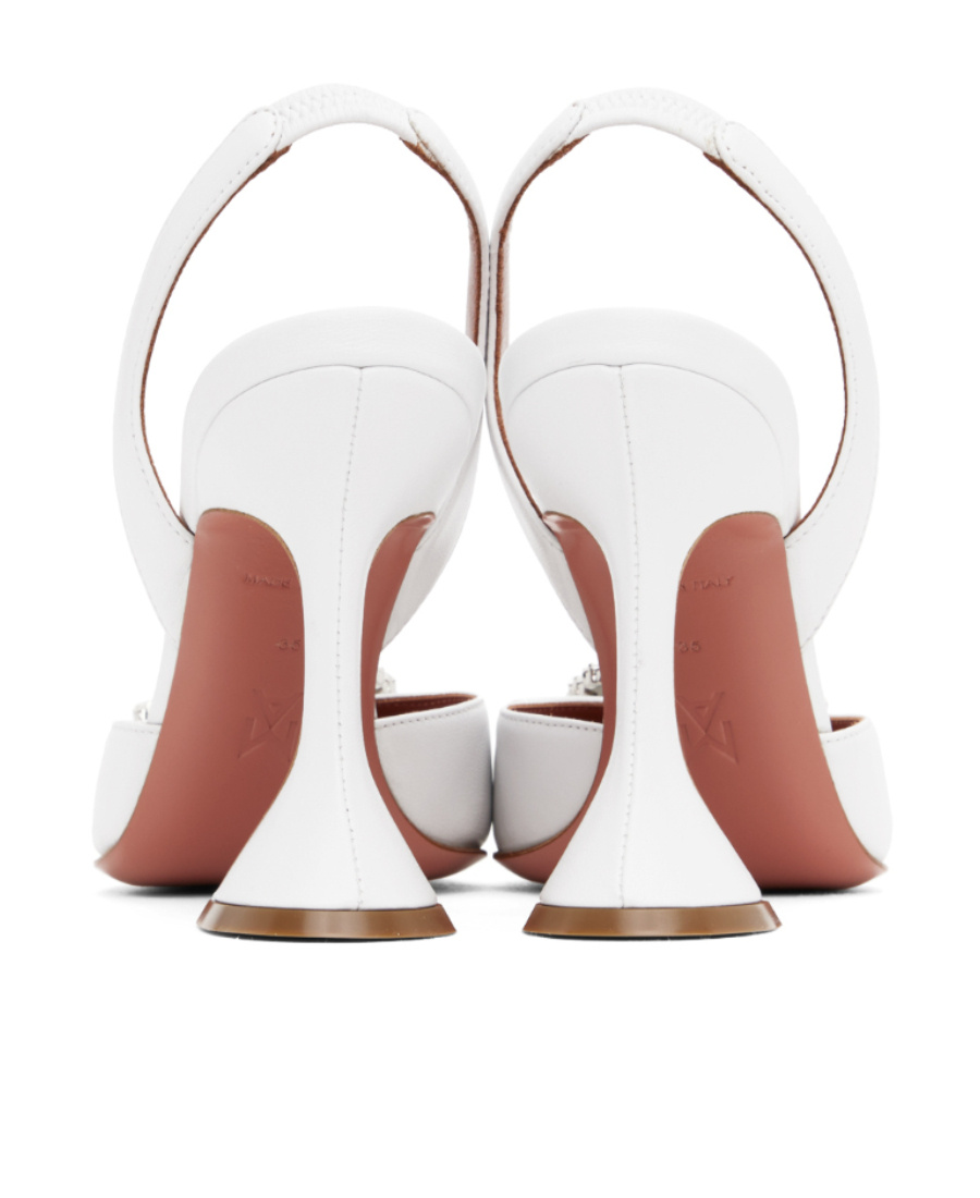 Amina Muaddi High-heeled Shoes With Pointed Heels In White