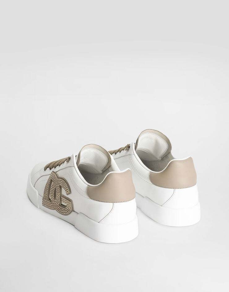 Dolce & Gabbana Portofino Light Strobel Leather Low-top Sneakers In White