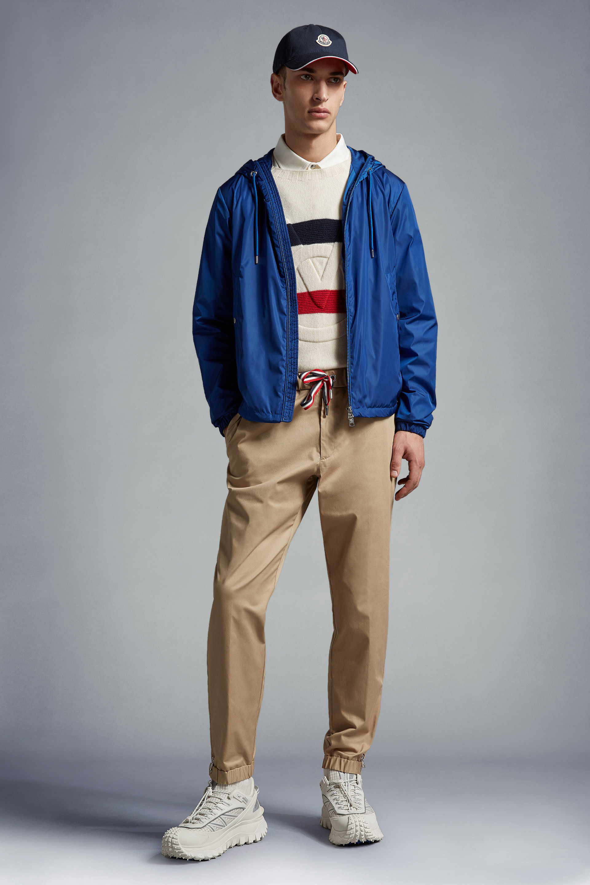 Moncler Zip-fastening Hooded Jacket In Blue