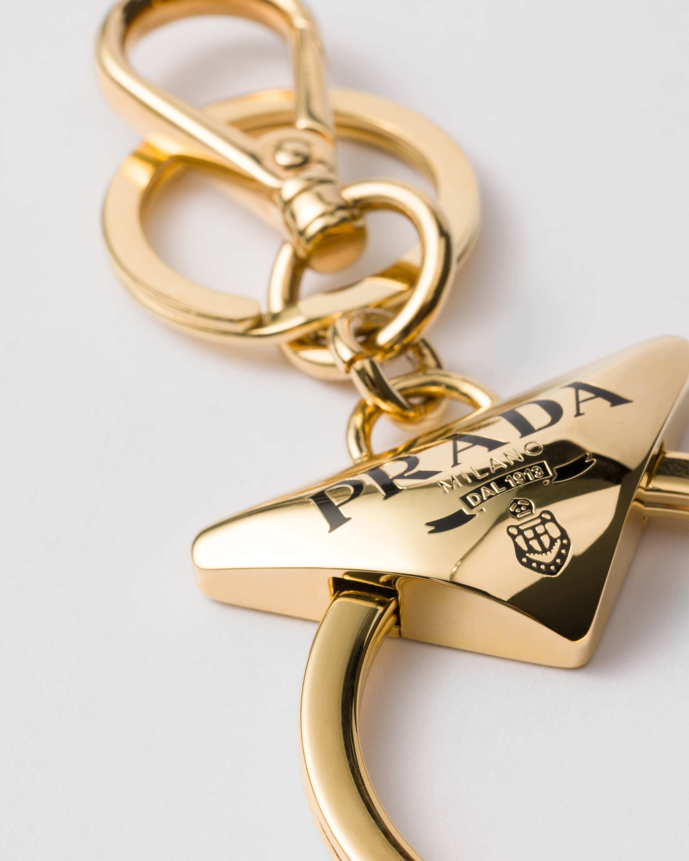 Prada Logo-charm Keyring In Multicolor