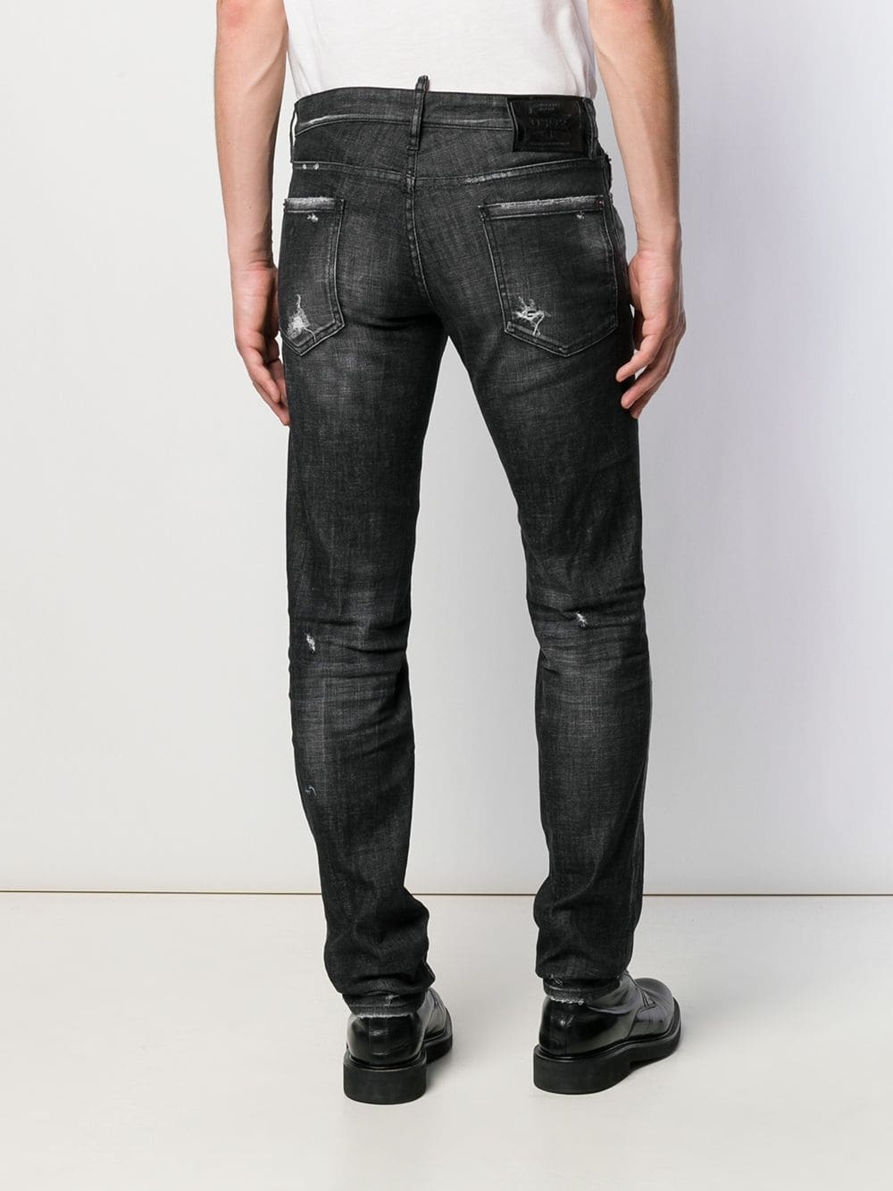 Dsquared2 Distressed Slim-fit Jeans In Black