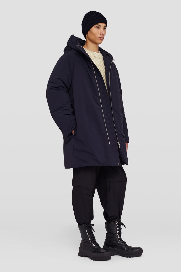 Jil Sander Zipper Long Style Down Jacket In Black