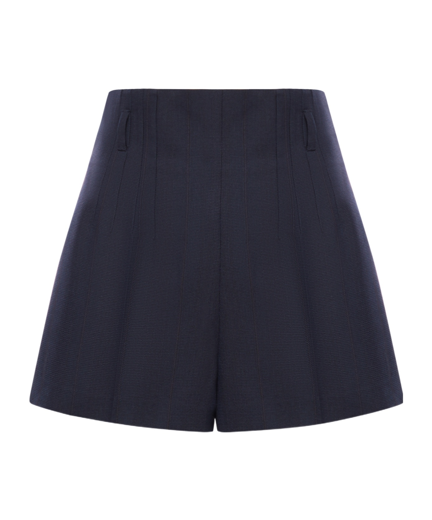 Prada High-waist Flared Shorts In Blue