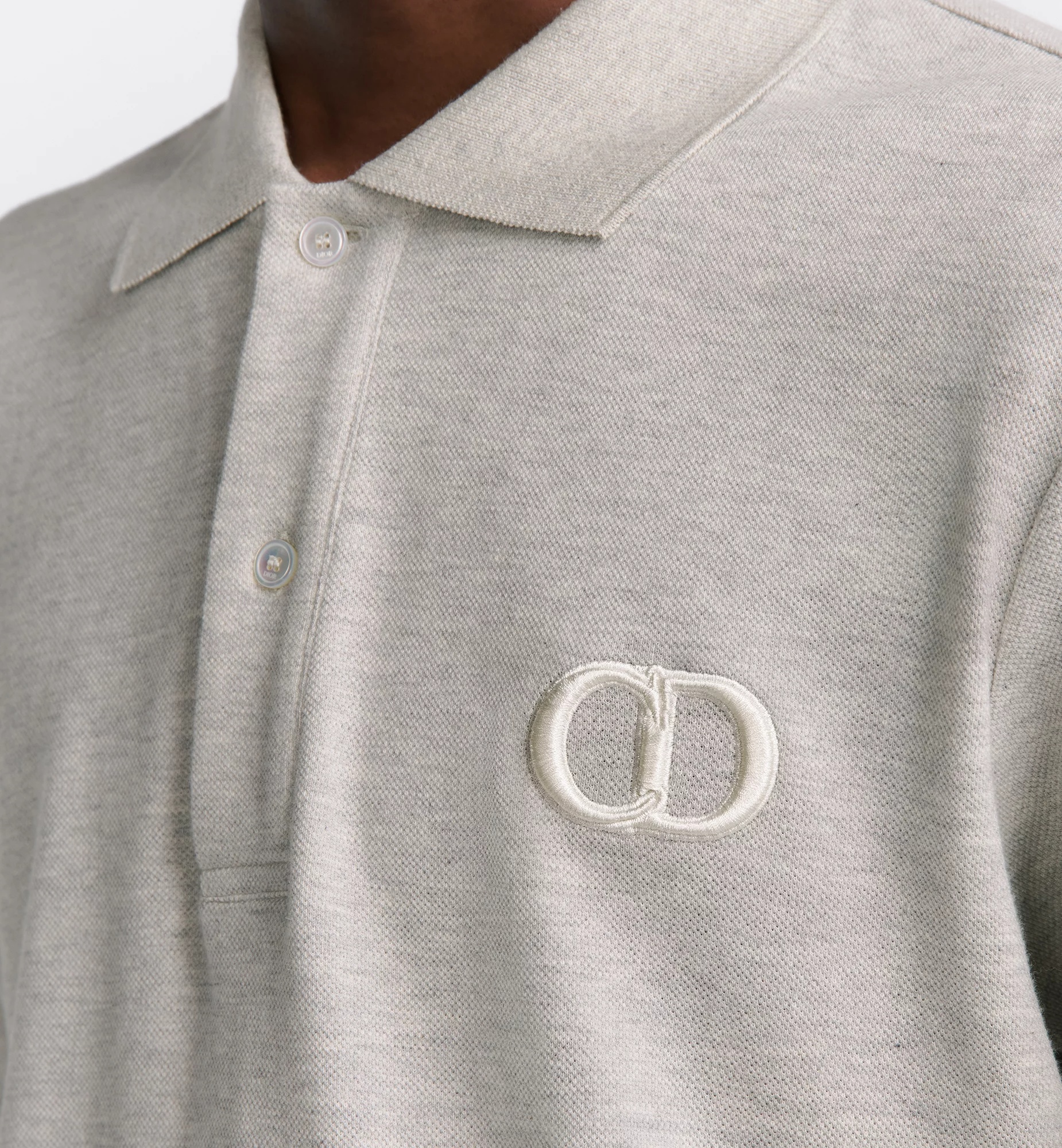 Shop Dior Logo Details Polo Shirt In Gray