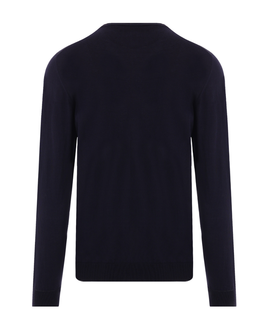Roberto Collina Ribbed Round Neck Sweater With Long Sleeves In Black