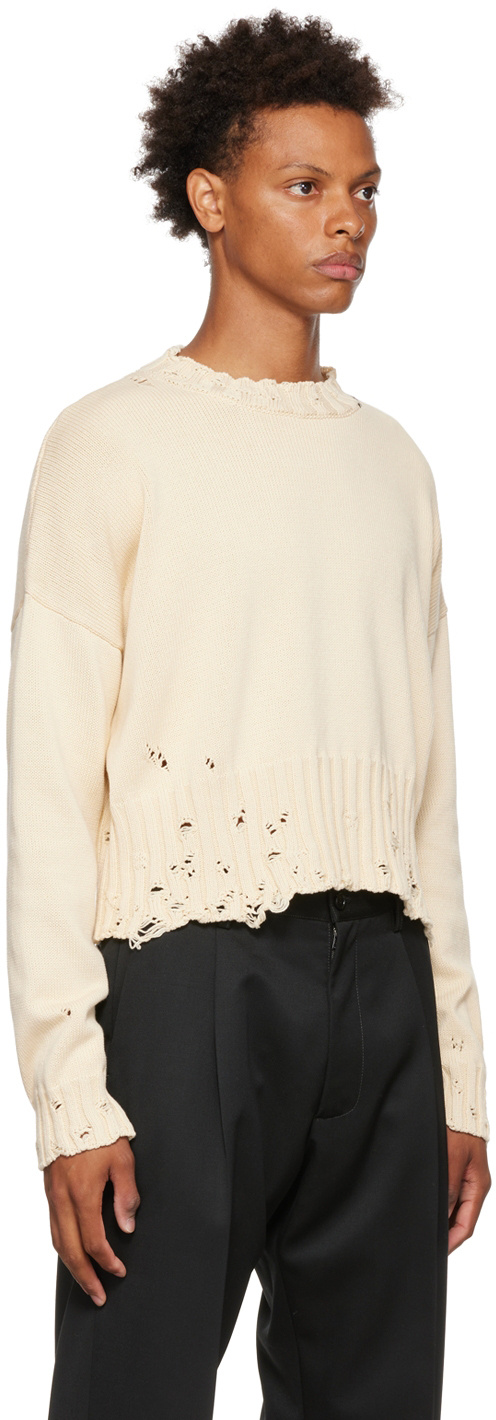 Shop Marni Round Neck Imitation Sweater In Nude