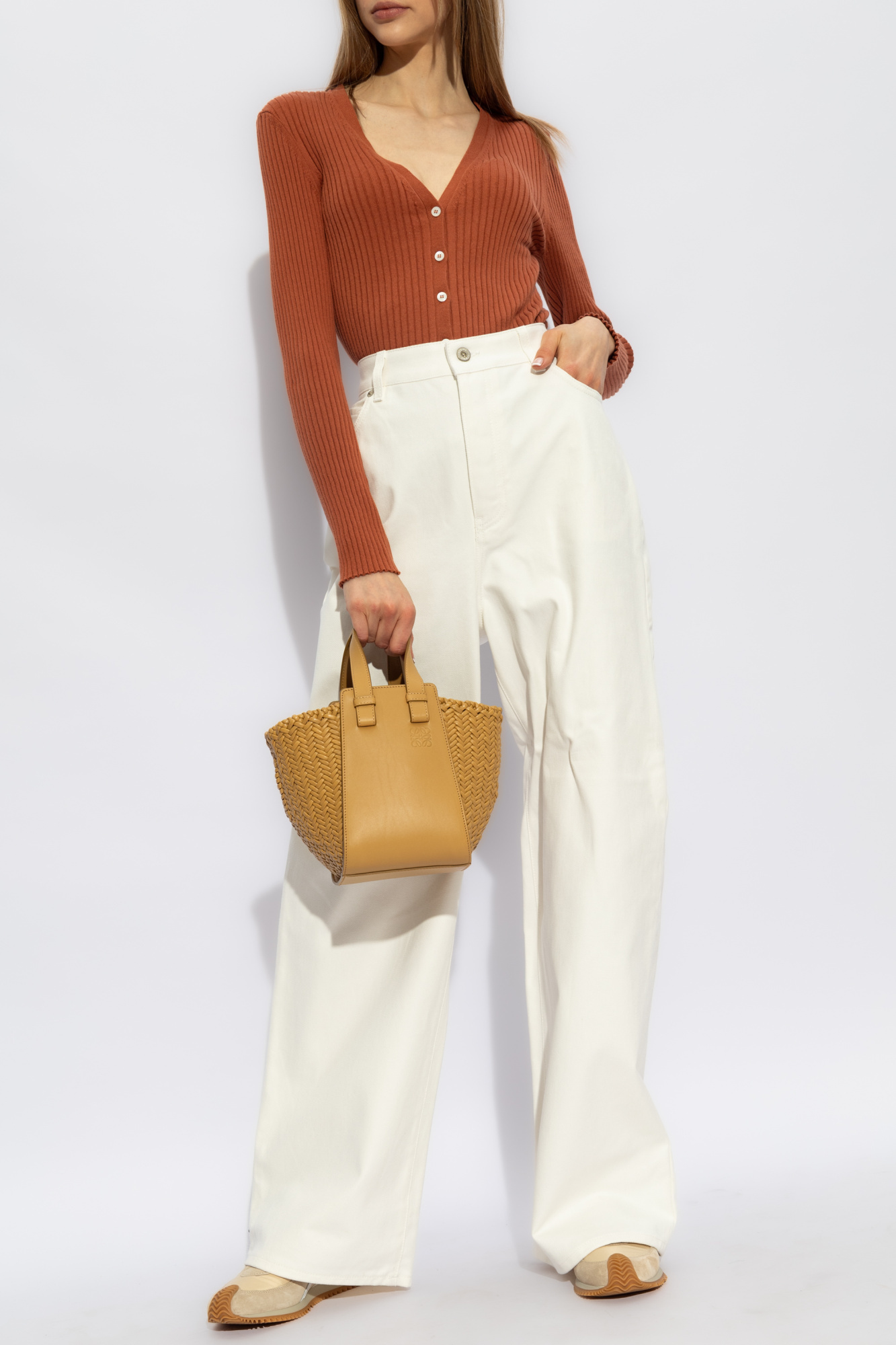 Apc V-neck Organic Cotton Cardigan In Brown