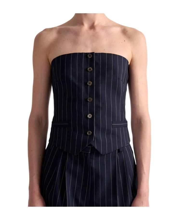 Barbara Bui Pinstriped Top In Blue