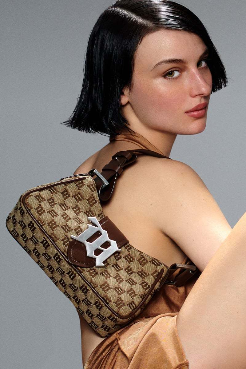 Shop Misbhv Monogram-jacquard Canvas Tote Bag In Brown