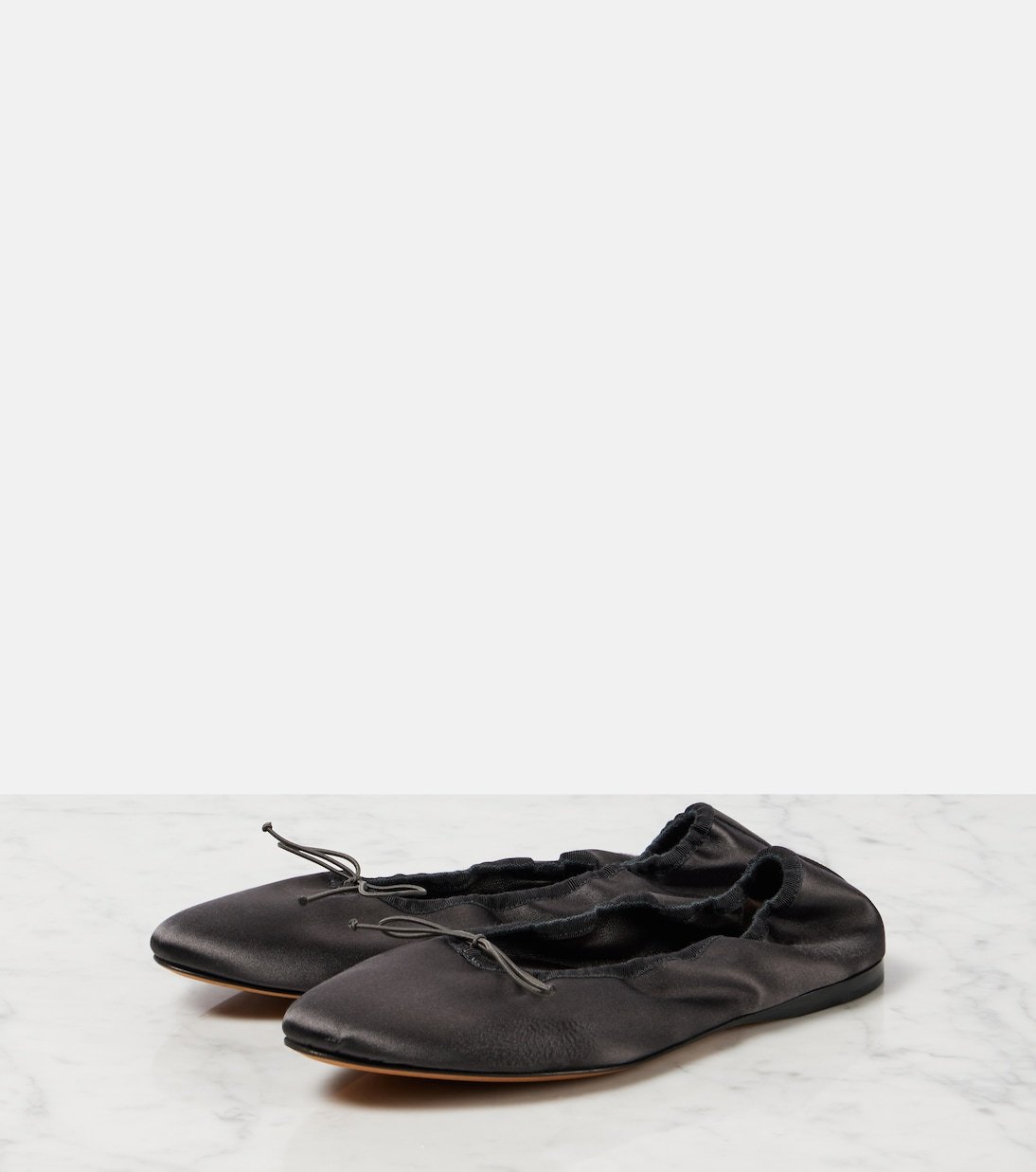 The Row Awar Satin Ballet Flats In Black