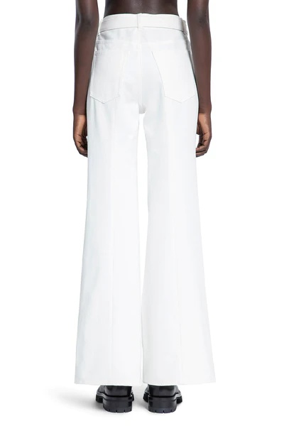 Sacai High-waisted Belted Flared Jeans In White