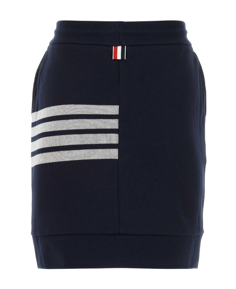 Thom Browne 4-bar Stripes Drawstring Skirt In Black