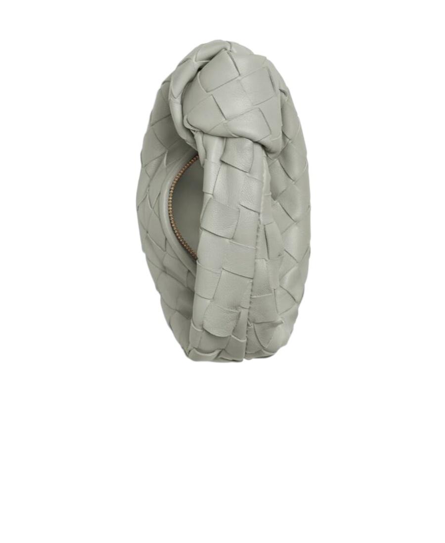 Bottega Veneta Intrecciato Zipper Handbag In Gray