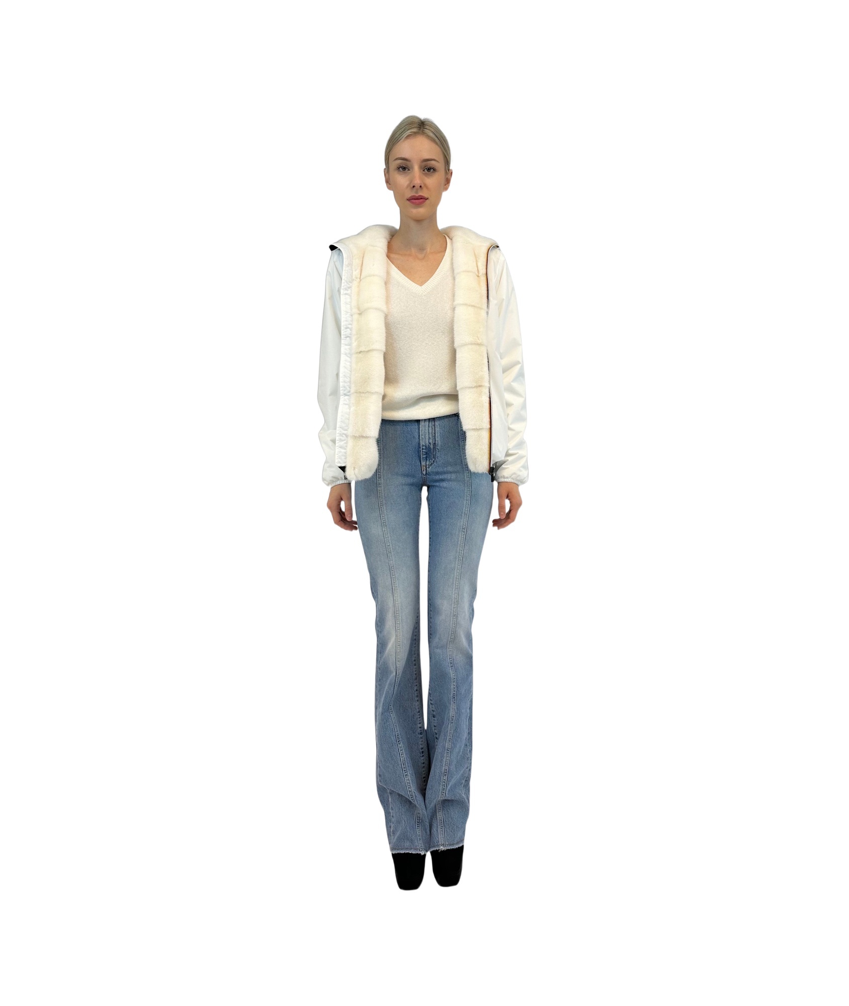 Liska Long-sleeved Fur In White