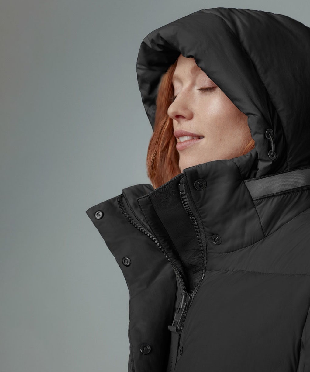 Canada Goose Byward Midi Puffer Coat In Black