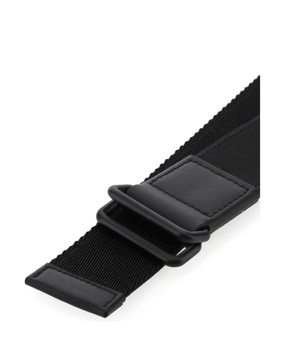 Alexander Mcqueen Logo-print Slide-buckled Belt In Black