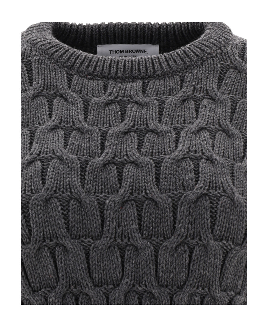 THOM BROWNE THOM BROWNE CRISS CROSS CABLE KNITTED JUMPER