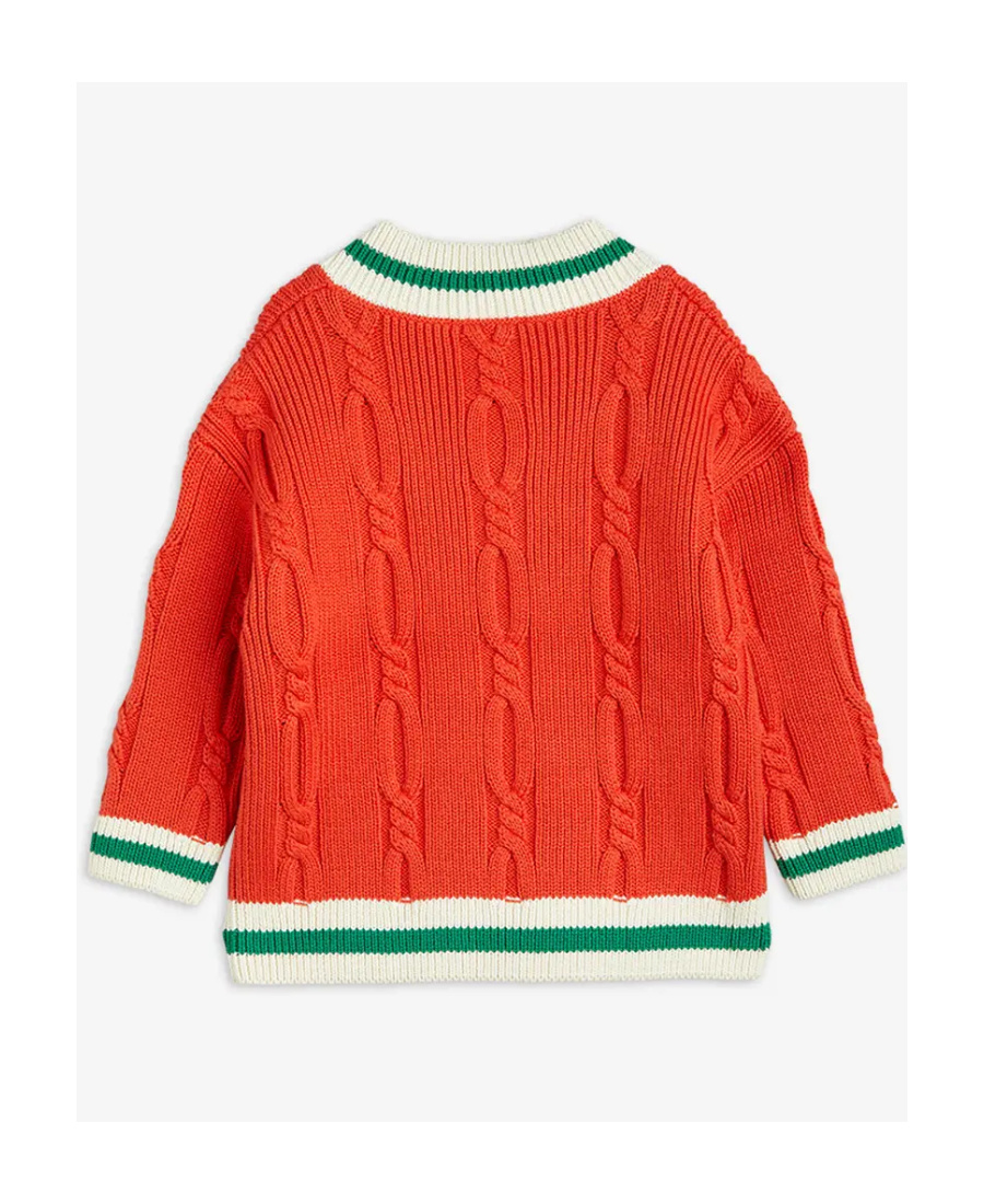 Shop Mini Rodini Pelican V-neck Jumper In Red